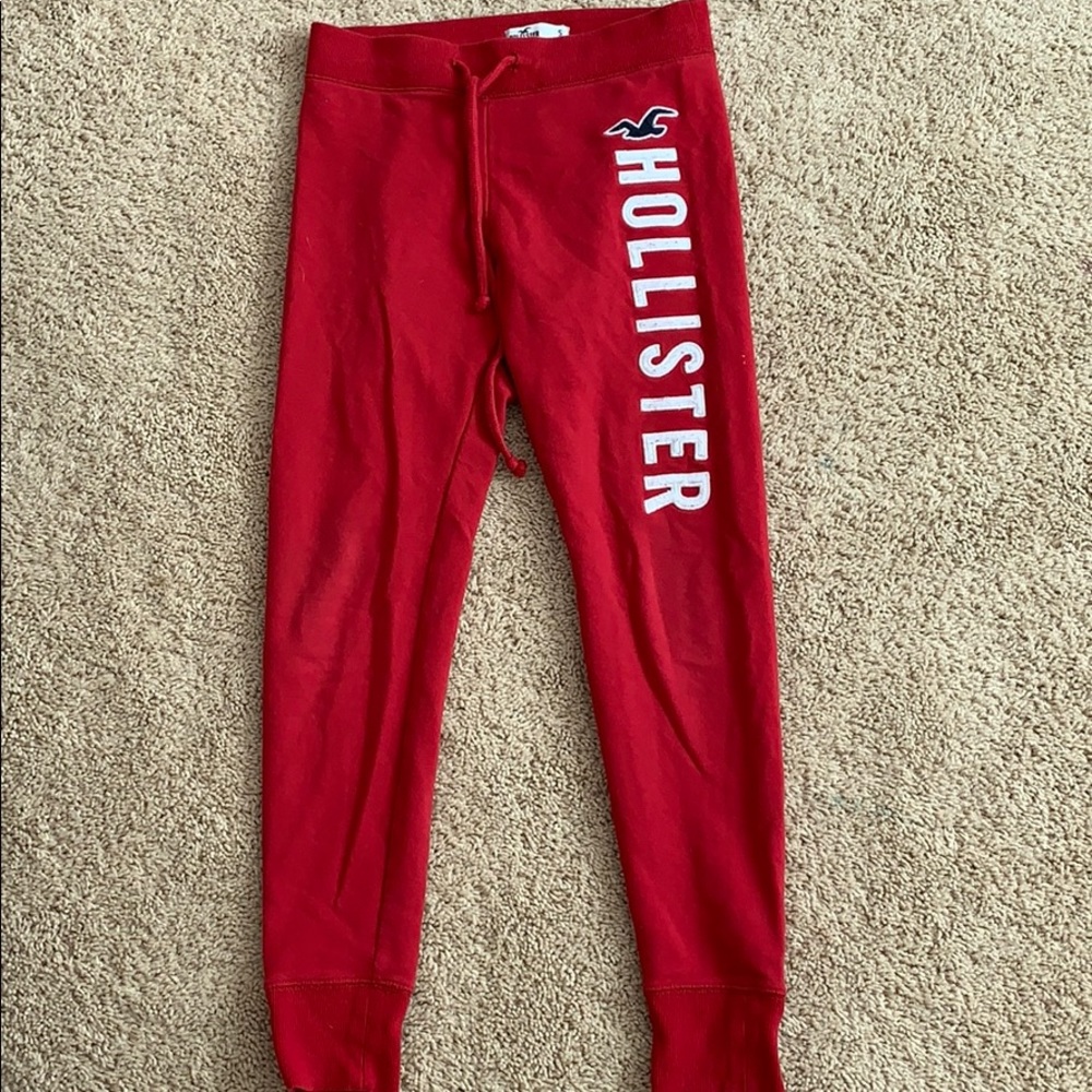 Red Hollister sweatpants